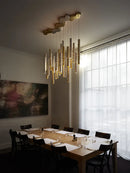 Axyaa Modern Cylindrical Ceiling Chandelier for Dining Living Room Bar Lighting Decor