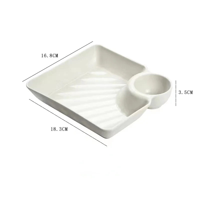 Axyaa Vinegar Space Snack Plate - Large Square Cookie Platter for Kitchen