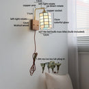 Axyaa Glass Wood LED Wall Lamp for Bedroom Bathroom Mirror Fixture