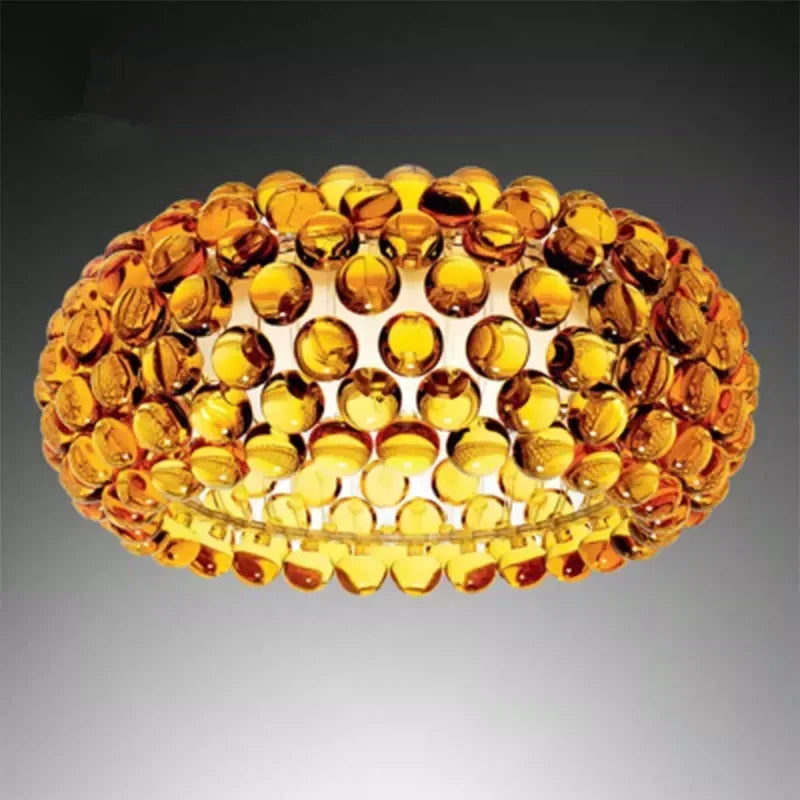 Axyaa Acrylic LED Pendant Chandelier Transparent Gold Floor Lamp