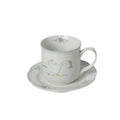 Axyaa Swan Floral Ceramic Mug Set Korean Style Breakfast Drinkware