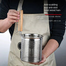 Axyaa Stainless Steel Wooden Handle Funnel Spoon for Cooking and Fishing