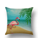 Axyaa Flamingo Print Linen Pillowcase 45*45cm