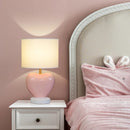 Axyaa Elegant Heart LED Floor Lamp Creamy Pink Ceramic Modern Home Lighting