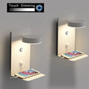 Axyaa Wall Lamp 9W Touch Switch 3 Tone Light, USB Charging, 350 ° Rotating LED
