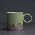 Axyaa Coarse Pottery Glazed Coffee Cup and Saucer Set, 200ML