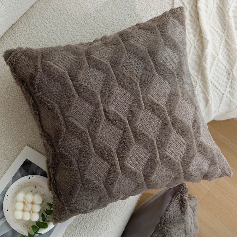 Axyaa Plush Diamond Pattern Cushion Cover Set for Stylish Home Decor