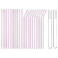 Axyaa Glass Straws Set with Cleaning Brushes for Drinks & Cocktails