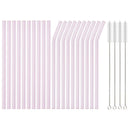 Axyaa Glass Straws Set with Cleaning Brushes for Drinks & Cocktails