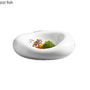 Axya Ceramic Dinner Plates Set for Home Cooking, Solid Color Dishes and Cutlery Tray