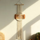 Axyaa Round Brown Macrame Wall Hanging: Boho Home Decor for Bedroom, Apartment & Dorm