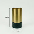 Axyaa Imitation Marble Gold Metal Vase & Artificial Flowers Decor - Desk Decoration Craft