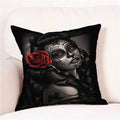 Axyaa Skull Floral Festival Cushion Cover - Halloween Home Decor