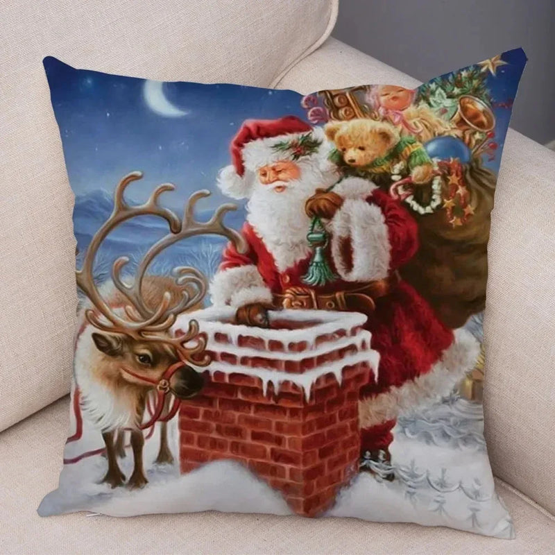 Christmas Santa Claus Pillowcase - Axyaa Christmas Day Party Sofa Decoration Gift
