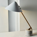 Modern White Marble Table Lamp by Axyaa: Dimmable Study Desk Lamp for Bedroom & Living Room