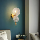 Axyaa Crystal Light Luxury Wall Lamp: Elegant American Design, Bright LED for Bedroom & Living Room