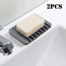 Axyaa Silicone Self Draining Soap Dish | Bathroom Soap Holder and Shower Storage Rack