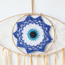 Axyaa Evil Eye Dream Catcher Wall Hanging Blue Feather Boho Room Decor
