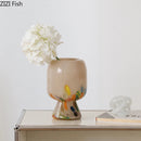 Axyaa Mushroom Glass Vase: Creative Floral Table Decor & Room Aesthetic
