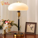 Axyaa Cream Glass Mushroom Table Lamp LED E27 Bedroom Bedside Desk Light