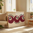 Axyaa Red No.8 Ball Canvas Print Wall Art for Modern Home Decor