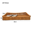 Axyaa Rattan Wicker Serving Baskets - 10 Styles for Bread, Fruit, Vegetables Basket in Khaki