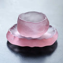 Axyaa Pink Handmade Glass Japanese First Snow Tea Cups