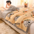 Axyaa Cartoon Pattern Velvet Blanket: Soft Comfort for Winter, Single Double Size