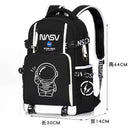 Axyaa Spaceman Print USB Charging Kids Backpack, Large Capacity, Waterproof, Multifunction
