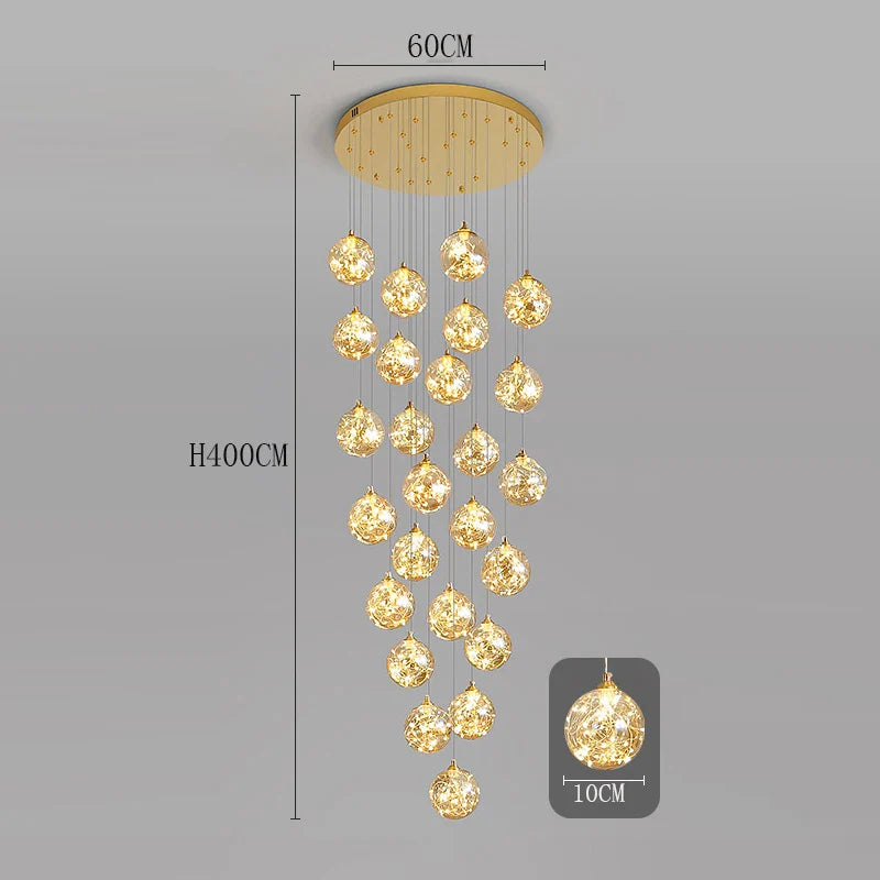 Axyaa Staircase Chandeliers for Living Room LED Pendant Light Lamps
