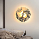 Axyaa Modern LED Wall Lamp - Circular Marble Living Room Lights