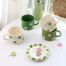 Axyaa 10oz Heart Pattern Ceramic Coffee Mug with Handle, Unique Design, Lovely Gift