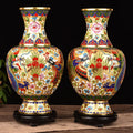 Axyaa Cloisonné Vases: Handmade Enamel Floral Decor Antique Chinese Porcelain Collectibles