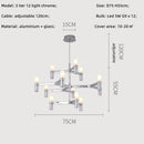 Axyaa Modern Luxury Metal Pendant Chandelier LED Indoor Light Fixture