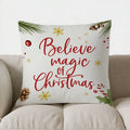 Axyaa Snowman Sleigh & Gifts Christmas Pillow Cover for Sofa, Bedroom & Car