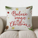 Axyaa Snowman Sleigh & Gifts Christmas Pillow Cover for Sofa, Bedroom & Car