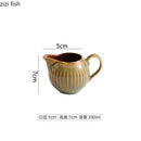 Axyaa Ceramic Gravy Boat & Seasoning Sauce Pot Set for Retro Creative Dining