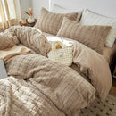 Axyaa Premium Rabbit Velvet King Bed Set: Soft, Warm, Cozy Duvet, Sheets