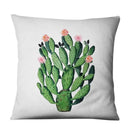 Luxurious Axyaa Succulent Cactus Flower Printed Linen Throw Pillow Case