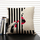 Axyaa Linen Cushion Cover in Black and White for Chic Home Decor