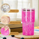 Axyaa Double-Layer Snowball Tumbler with Lid, Straw, and Pre-Drilled Hole