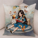 Axyaa Fairy Tale World Pillowcase: Cartoon Pattern Decor for Living Room or Children's Room
