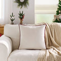 Axyaa Christmas Embroidered Velvet Throw Pillowcase - Festive Sofa Decor Covers