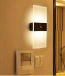 Axyaa LED Motion Sensor Wall Lamp, Acrylic Lighting, Touch Switch, Modern Interior Decor