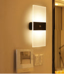 Axyaa LED Motion Wall Lamp, Acrylic Lighting, Touch Switch - Modern Living Room & Bedroom Decor