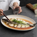 Axya Oval Fish Plate - Creative Ceramic Sushi Snack Dessert Dish