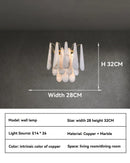 Axyaa Modern Copper Marble Pendant Light LED Chandelier for Home Decor