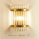 Axyaa Crystal Wall Lamp: Golden Modern Indoor LED Sconce for Bedroom, Living Room, Bathroom