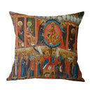 Axyaa Christ Pantocrator Icon Cushion Cover - Catholic Orthodox Decor for Sofa