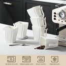 Axyaa 6-Piece White Marble Coffee Service Set, 500ML Square Porcelain Cups for 6